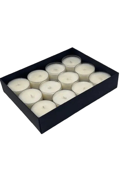TEALIGHT CANDLE BOX  for 12 Tealights - BLACK (Pack of 100)