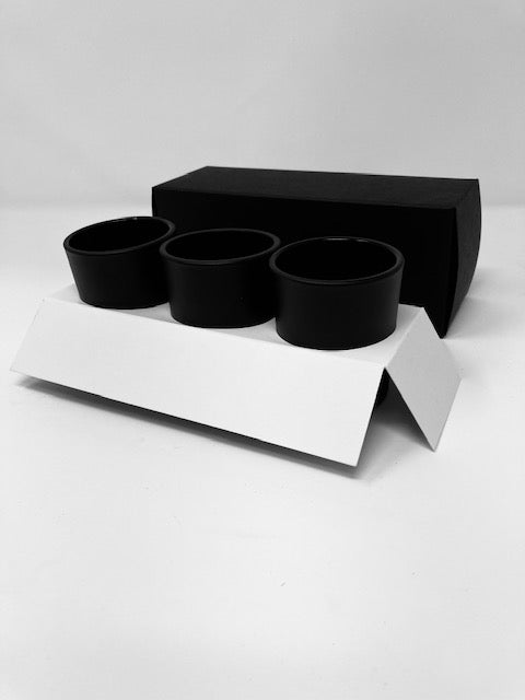 VOTIVE CANDLE BOX - BLACK FOR 3 X 9CL CANDLES (Pack of 10)