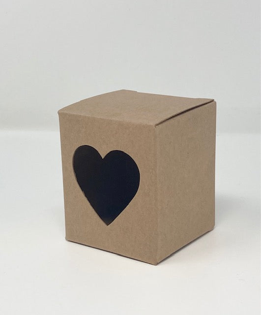 9CL CANDLE BOX with heart window - KRAFT (Pack of 10)