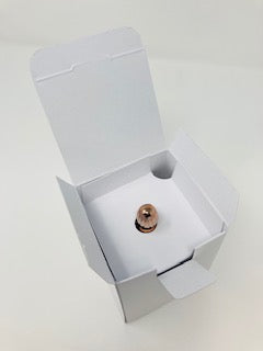MINI/BABY GEO CANDLE BOX - WHITE WITH REAR TUCK LID and fluted insert