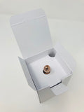 MINI/BABY GEO CANDLE BOX - WHITE WITH REAR TUCK LID and fluted insert