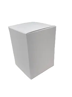 MINI/BABY GEO CANDLE BOX - WHITE WITH REAR TUCK LID and fluted insert