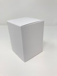 MINI/BABY GEO CANDLE BOX - WHITE WITH REAR TUCK LID and fluted insert