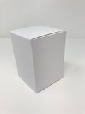 MINI/BABY GEO CANDLE BOX - WHITE WITH REAR TUCK LID and fluted insert