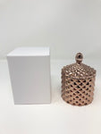 MINI/BABY GEO CANDLE BOX - WHITE WITH REAR TUCK LID and fluted insert
