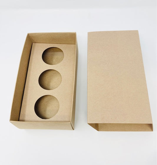 3 x 9cl Votive Candle Gift Box - KRAFT(Pack of 10)