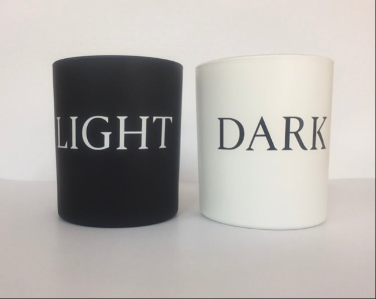 30cl Candle Glass GLOSS BLACK - Screen Printed (Glass included)