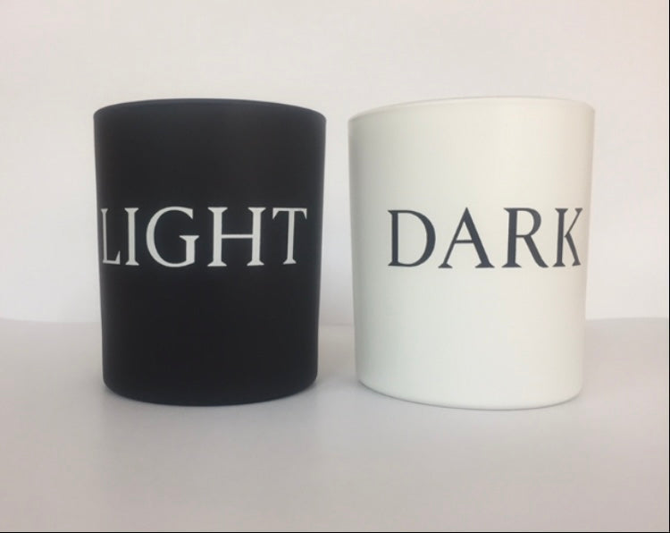 9cl Candle Glass GLOSS BLACK - Screen Printed (Glass included)