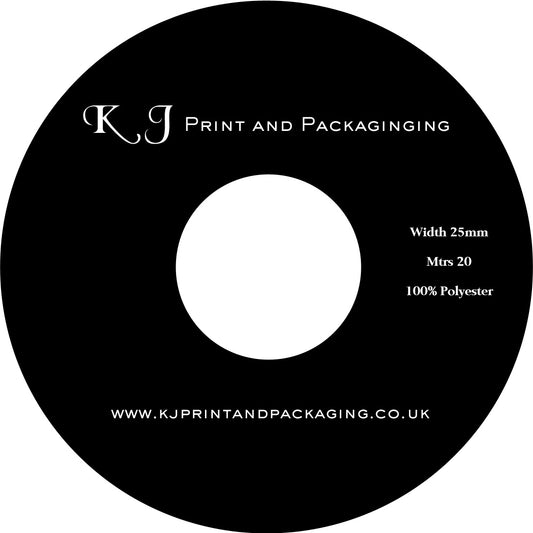 1 Colour Printed Branded Ribbon - 25mm Satin @ 20 Mtrs