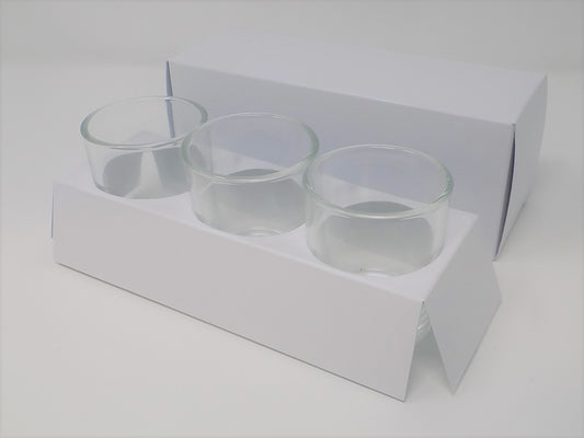 VOTIVE CANDLE BOX - WHITE FOR 3 X 9CL CANDLES (Pack of 10)
