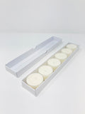 FOLD UP BASE and LID TEALIGHT CANDLE BOX  for 6 Tealights - WHITE