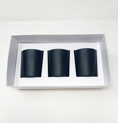 3 x 9cl Votive Candle Gift Box laying flat - WHITE (Pack of 10)
