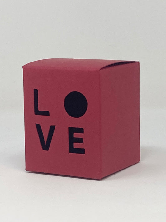 9CL CANDLE BOX with wording LOVE - CHERRY RED (Pack of 10)