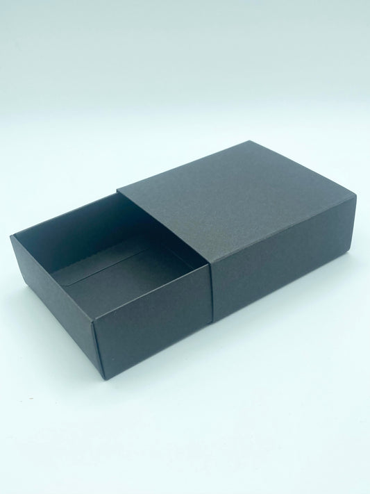 TEALIGHT CANDLE BOX WITH SLEEVE  for 4 Tealights - BLACK (Pack of 10)