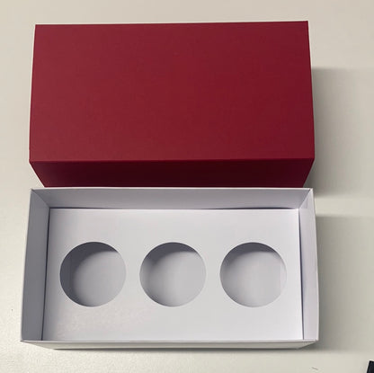 3 x 9cl Votive Candle Gift Box - WHITE/CHERRY RED (Pack of 10)