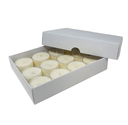 TEALIGHT CANDLE BOX  for 12 Tealights - WHITE (Pack of 100)