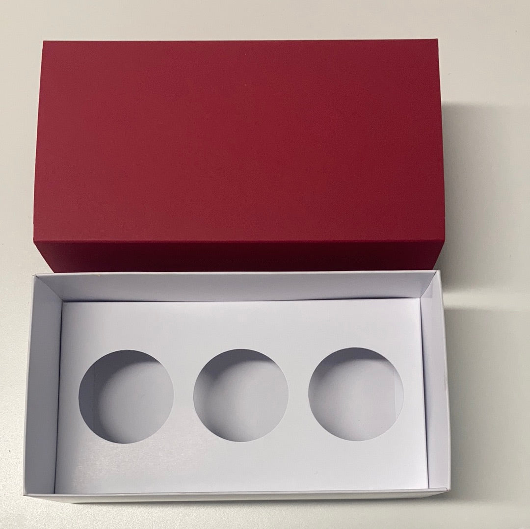 3 x 9cl Votive Candle Gift Box - WHITE/CHERRY RED (Pack of 10)