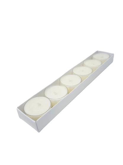 FOLD UP BASE and LID TEALIGHT CANDLE BOX  for 6 Tealights - WHITE (Pack of 100)